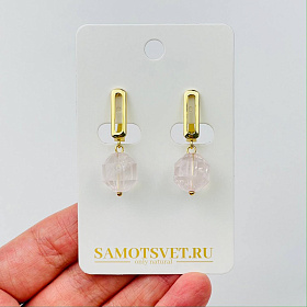 Серьги из Розового кварца