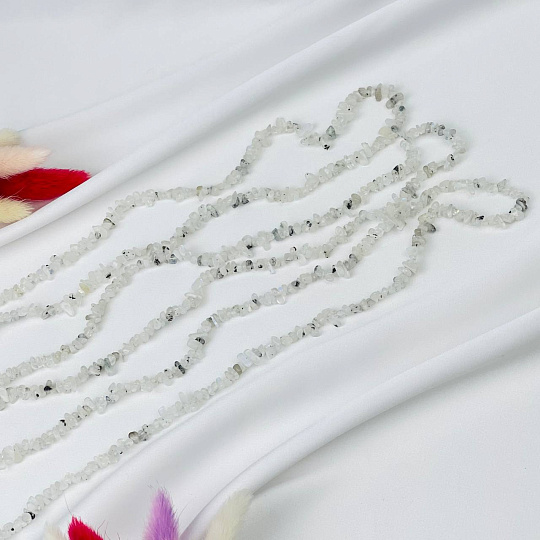 Бусины для украшений из Лунного камня с вкл. Турмалина крошка, Артикул: 050795 - изображение товара №3