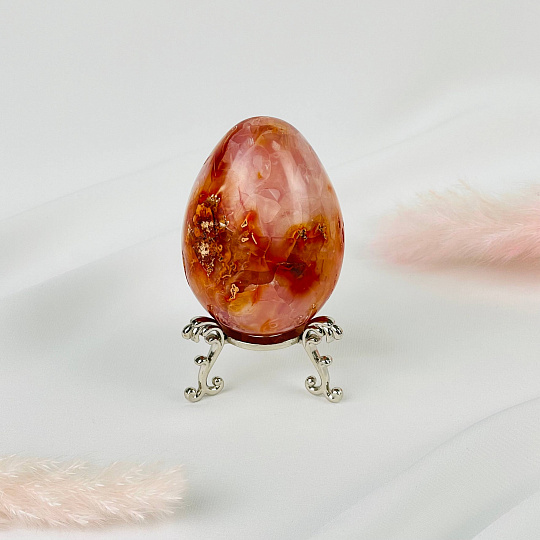 Яйцо из Сердолика на подставке, Артикул: 116929 - изображение товара №1