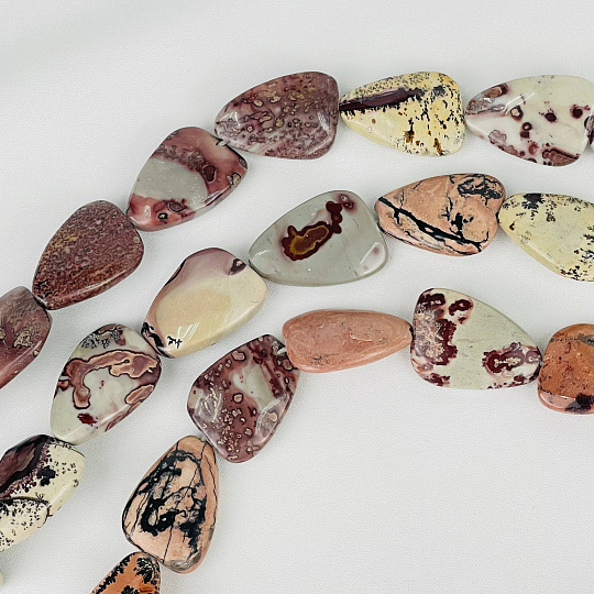 Бусины для украшений из пейзажной Яшмы, Артикул: 117446 - изображение товара №2