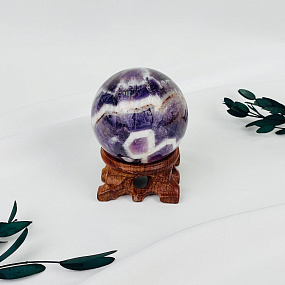 Шар из шевронного Аметиста на подставке, Артикул: 104140 - изображение товара №1