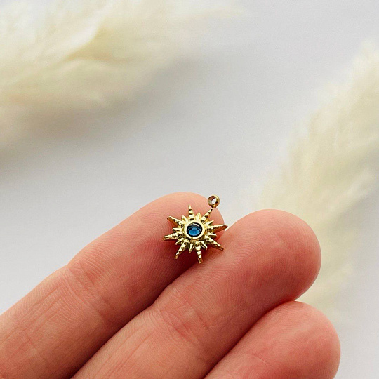 Подвеска с фианитом (1 шт), Артикул: 101687 - изображение товара №2