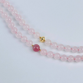 Колье из Розового кварца, Артикул: 117839 - изображение товара №3