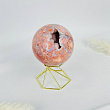 Шар из розового цветочного Агата на подставке