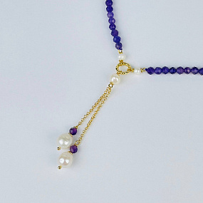 Колье из Аметиста и Жемчуга, Артикул: 117396 - изображение товара №2