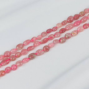 Бусины для украшений из мадагаскарского Розового Кварца (галтовка), Артикул: 075434 - изображение товара №1