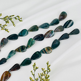 Бусины для украшений из Яшмы (Гелиотроп), Артикул: 117440 - изображение товара №1