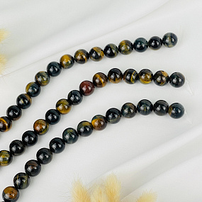 Бусины для украшений из Тигрово- Соколиного глаза (26 бусин), Артикул: 088830 - изображение товара №1