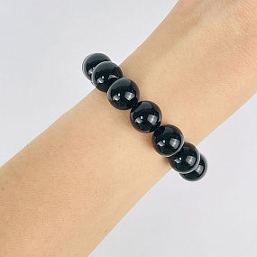 Браслет из черного Обсидиана, Артикул: 092244 - изображение товара №1