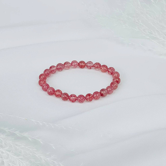 Браслет из Клубничного кварца, Артикул: 115873 - изображение товара №3