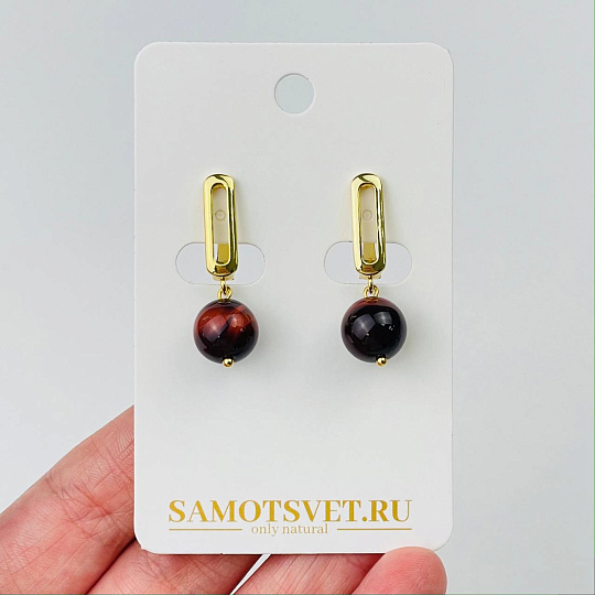 Серьги из Бычьего глаза, Артикул: 114504 - изображение товара №1