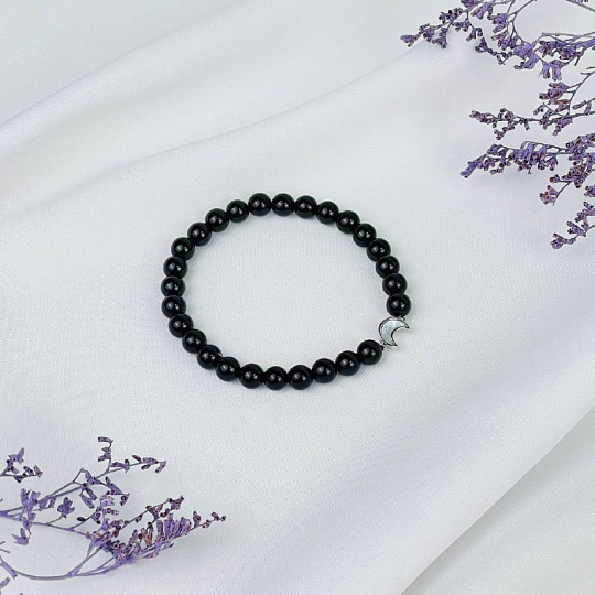 Браслет из Агата со вставкой месяц, Артикул: 118134 - изображение товара №2