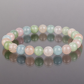 Браслет Аквамарин, Берилл, Морганит (Бразилия), Артикул: 063440 - изображение товара №1