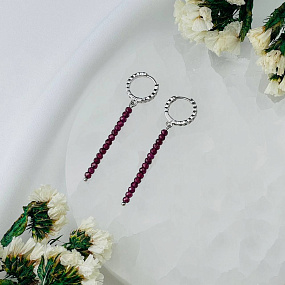Серьги длинные из Граната (Альмандин), Артикул: 114863 - изображение товара №2