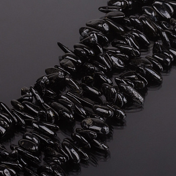 Бусины для рукоделия черный Турмалин "Шерл" крошка (Бразилия)