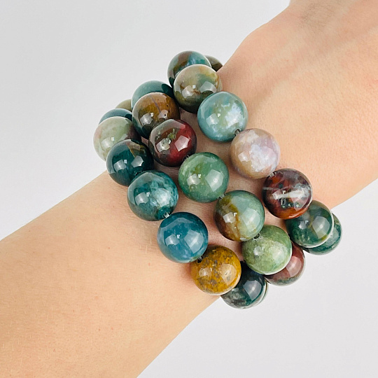 Бусины для рукоделия из Мохового агата (32 бусины), Артикул: 059882 - изображение товара №3