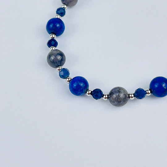 Браслет регулируемый из Лазурита, Иолита и Содалита, Артикул: 117956 - изображение товара №4