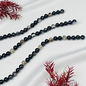 Бусины для украшений из полосатого Агата (38 бусин), Артикул: 091558 - изображение товара №3