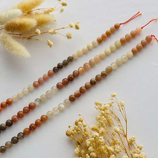 Бусины для украшений из Лунного камня микс (46 бусин), Артикул: 102752 - изображение товара №3