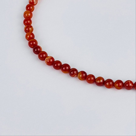 Четки буддийские (Мала) из Сардоникса, Сердолика и Бычьего глаза (108 бусин), Артикул: 116689 - изображение товара №3