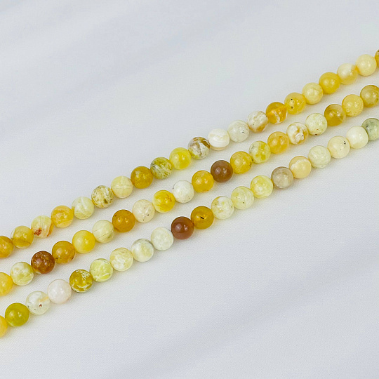 Бусины для украшений из желтого Опала (46 бусин), Артикул: 080510 - изображение товара №1