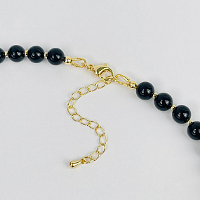 Колье из Обсидиана и Чароита, Артикул: 117164 - изображение товара №3