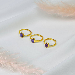 Кольцо регулируемое из Чароита, Артикул: 115746 - изображение товара №2