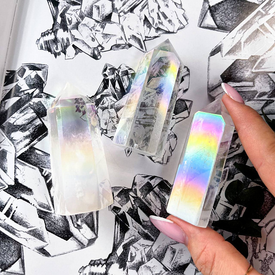 Кристалл из Горного Хрусталя (титан.покрытие), Артикул: 093301 - изображение товара №1