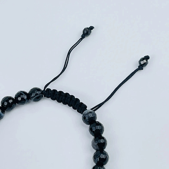 Браслет из Агата регулиреумый с бусиной (Би) из Горного Хрусталя, Артикул: 118755 - изображение товара №3