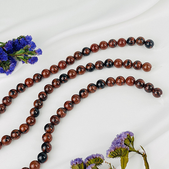 Бусины для украшений из Обсидина (30 бусин), Артикул: 049105 - изображение товара №1