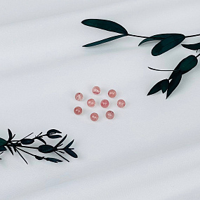 Бусины для украшений из Клубничного кварца (10 шт), Артикул: 117030 - изображение товара №1