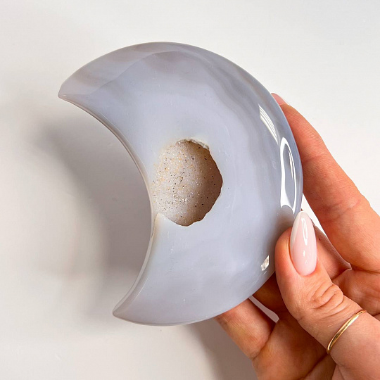 Месяц из Агата с жеодой, Артикул: 095776 - изображение товара №1