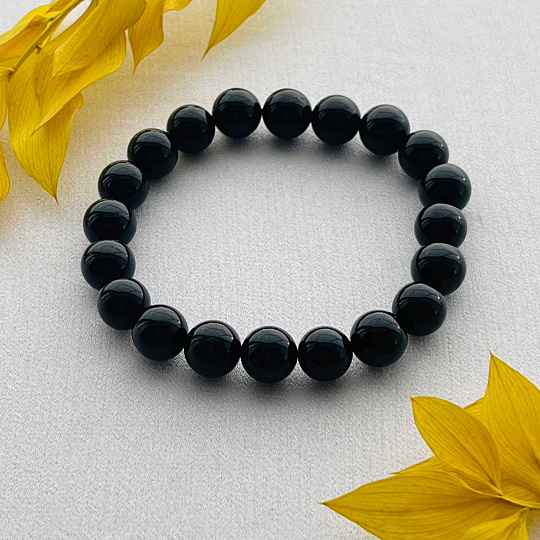 Браслет из черного Турмалина "Шерл" "В", Артикул: 046987 - изображение товара №1