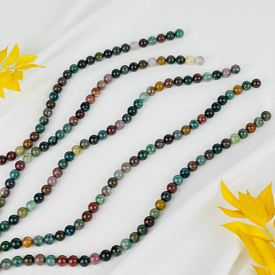 Бусины для рукоделия из Мохового агата (45 бусин), Артикул: 052950 - изображение товара №2