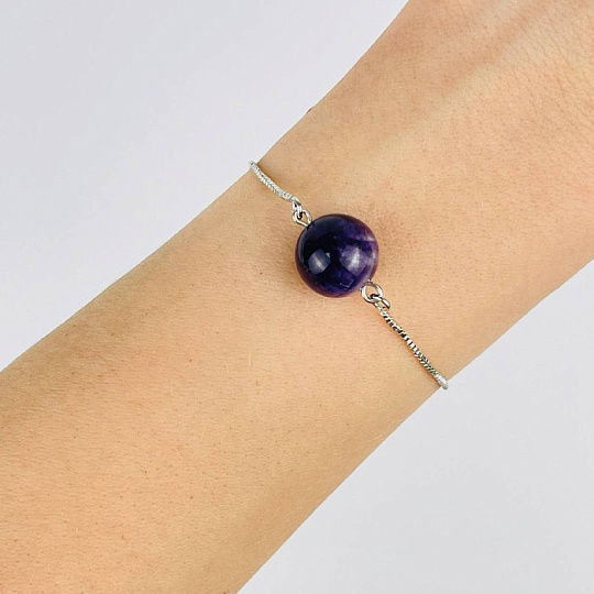 Браслет регулируемый с Аметистом, Артикул: 093688 - изображение товара №2