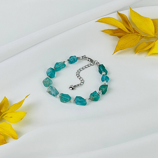 Браслет из Апатита и Лунного камня, Артикул: 116809 - изображение товара №1