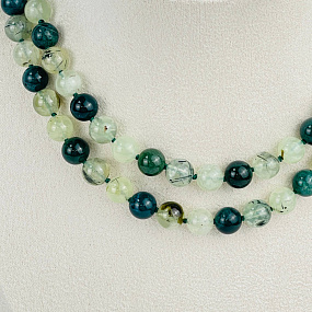 Колье из Пренита и Мохового агата, Артикул: 117819 - изображение товара №3