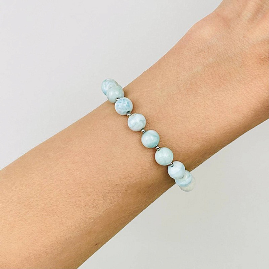 Браслет регулируемый из Ларимара, Артикул: 115475 - изображение товара №1