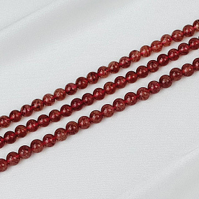 Бусины для украшений из Клубничного кварца (62 бусины)
