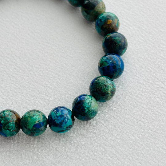 Браслет из Азурита и Хризоколлы, Артикул: 100129 - изображение товара №3