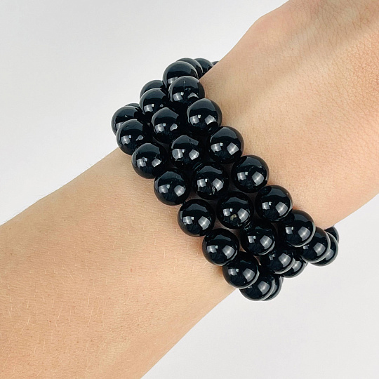 Бусины для украшений из черного Турмалина "Шерл", Артикул: 075247 - изображение товара №1