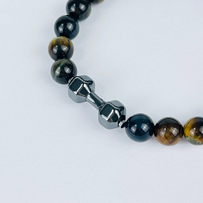 Браслет мужской Live/Lift из Тигрово-Соколиного глаза, Артикул: 090894 - изображение товара №2