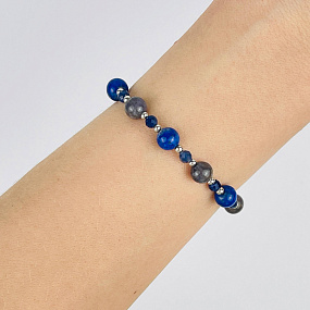 Браслет регулируемый из Лазурита, Иолита и Содалита, Артикул: 117956 - изображение товара №2