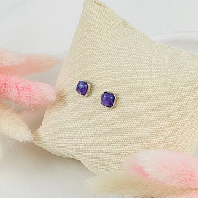 Серьги-пусеты из Чароита