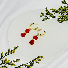 Серьги из Сердолика, Артикул: 120486 - изображение товара №2