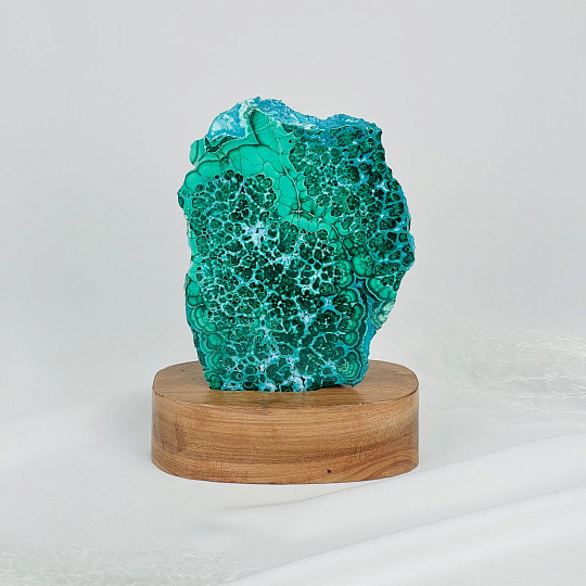 Срез Хризоколлы в Малахите на подставке, Артикул: 116178 - изображение товара №1