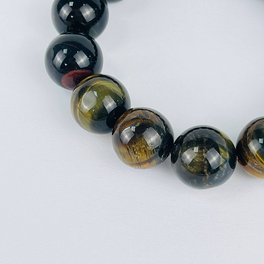 Браслет из Тигрово-Соколиного глаза, Артикул: 117822 - изображение товара №3