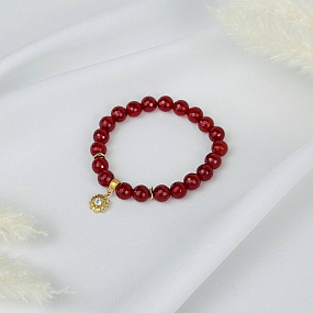 Браслет из Сердолика с подвеской, Артикул: 117868 - изображение товара №3