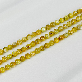 Бусины для украшений из Мусковита (Лепидолит желтый) (46 бусин)