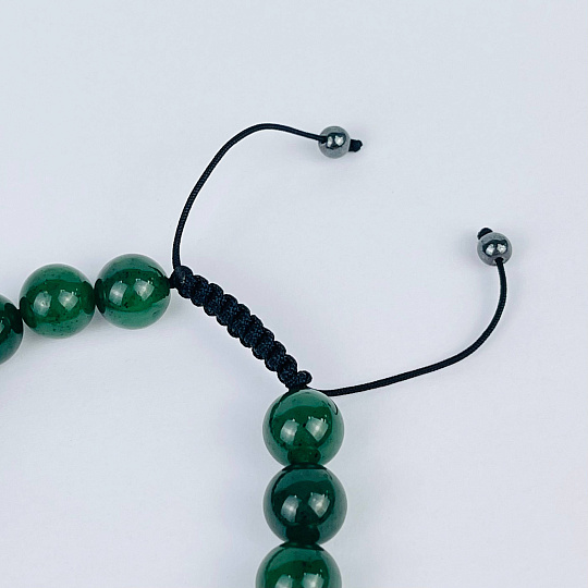 Браслет регулируемый из Нефрита и Гематита, Артикул: 083405 - изображение товара №3